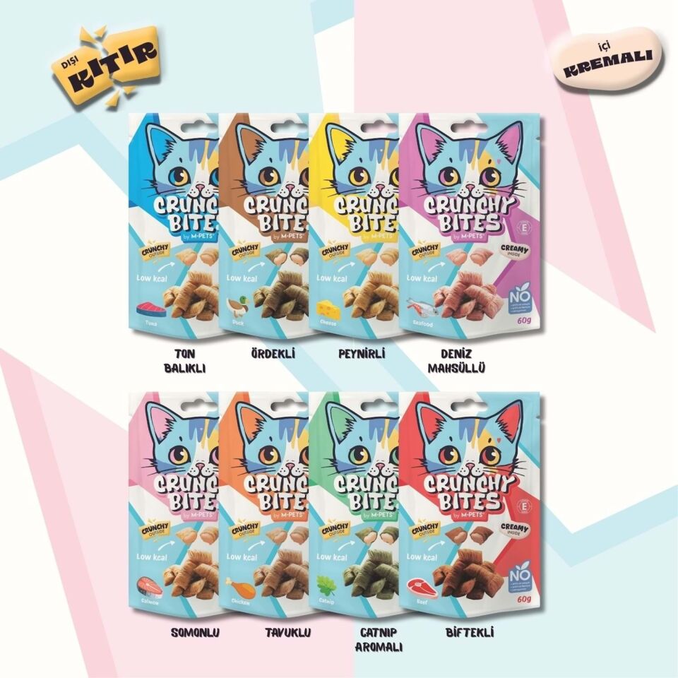 M-PETS CRUNCHY BITES TON BALIKLI KEDİ ÖDÜLÜ 60 GR