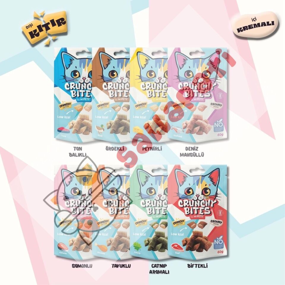 M-PETS CRUNCHY BITES TON BALIKLI KEDİ ÖDÜLÜ 60 GR