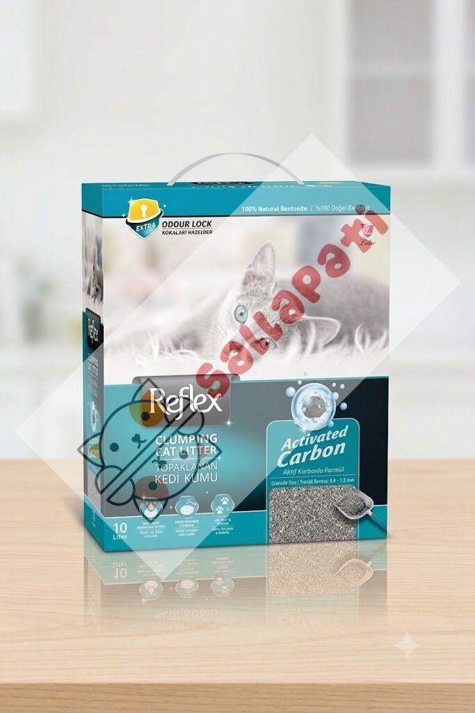 REFLEX BOX 10 LT ACTİVE CARBON GRİ KEDİ KUMU