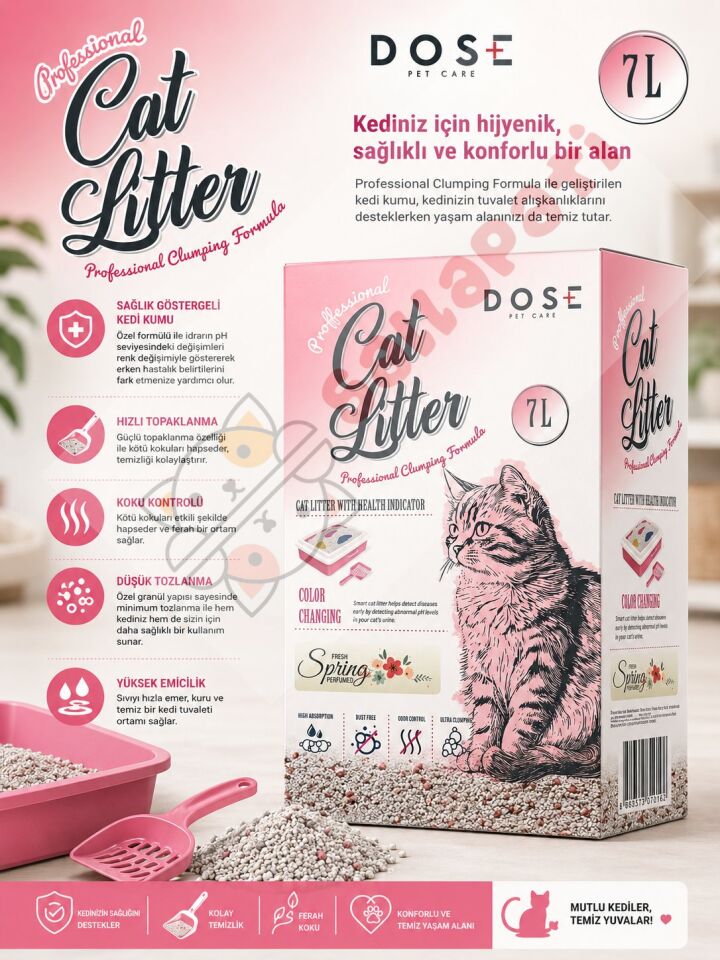 Dose Smart Cat Litter Erken Teşhis Kedi Kumu 7 Lt