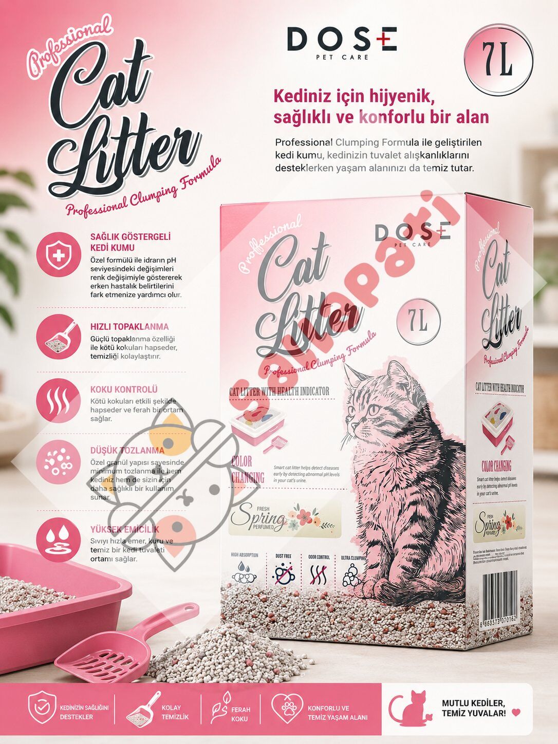 Dose Smart Cat Litter Erken Teşhis Kedi Kumu 7 Lt