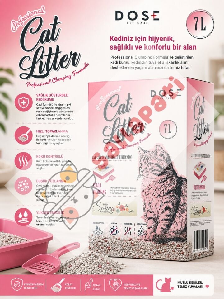 Dose Smart Cat Litter Erken Teşhis Kedi Kumu 7 Lt