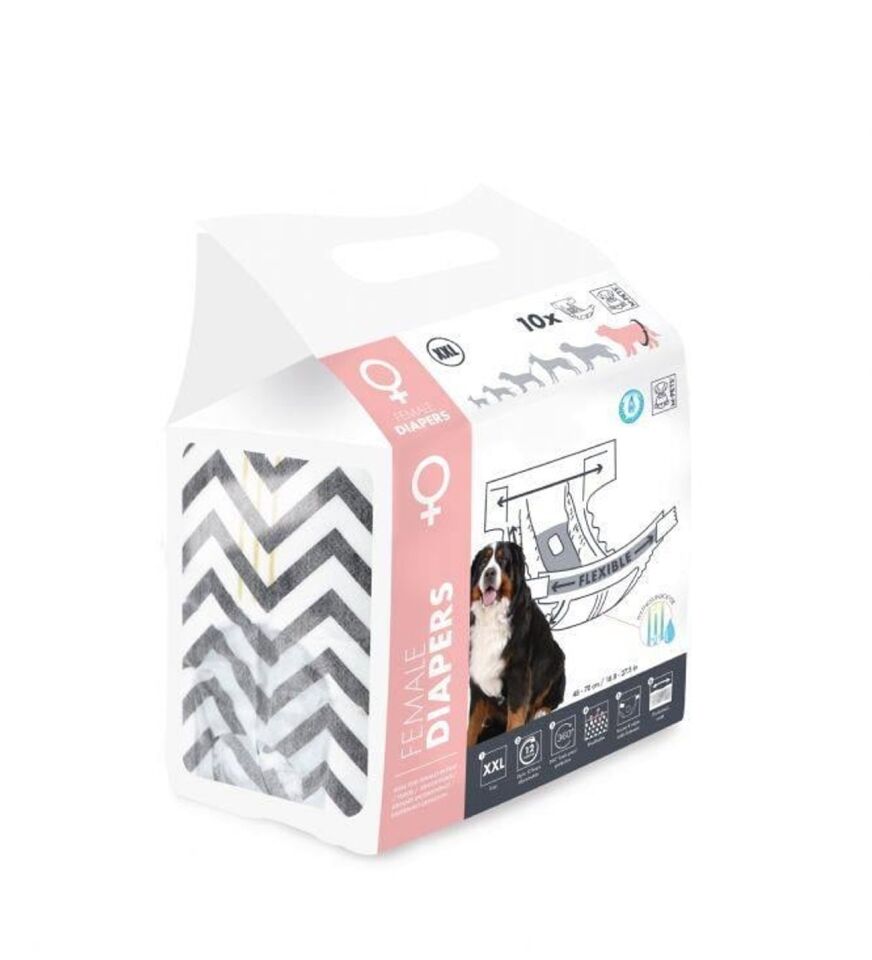 M-PETS DIAPERS DİŞİ KÖPEKLER İÇİN KÜLOT (M) 10LU