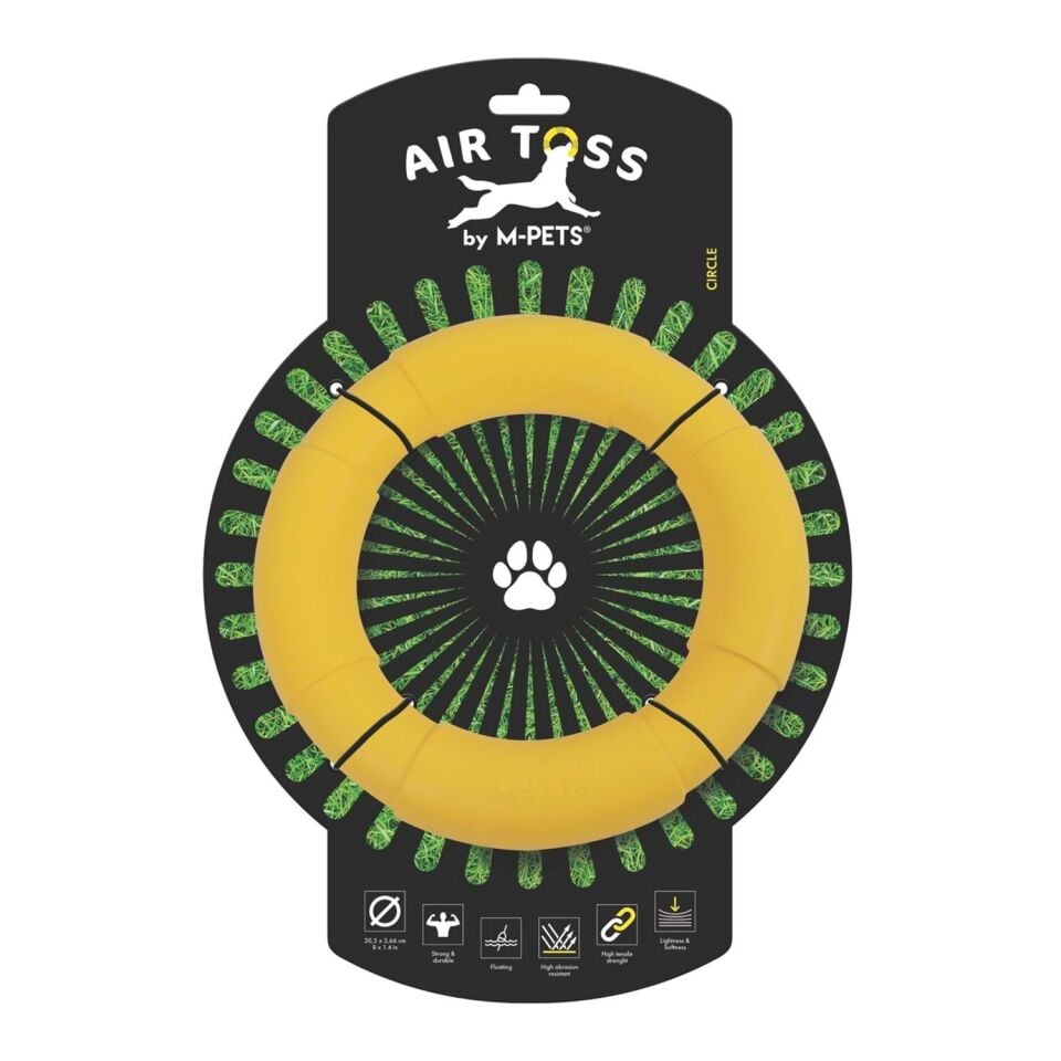 M-PETS AIR TOSS CİRCLE DAYANIKLI SUDA YÜZEN KÖPEK OYUNCAĞI YELLOW