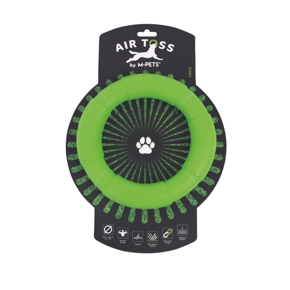 M-PETS AIR TOSS CİRCLE DAYANIKLI SUDA YÜZEN KÖPEK OYUNCAĞI GREEN