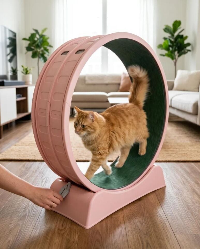 MAJO KEDİ EGZERSİZ ÇARKI 70CM x 34CM x 84CM PEMBE