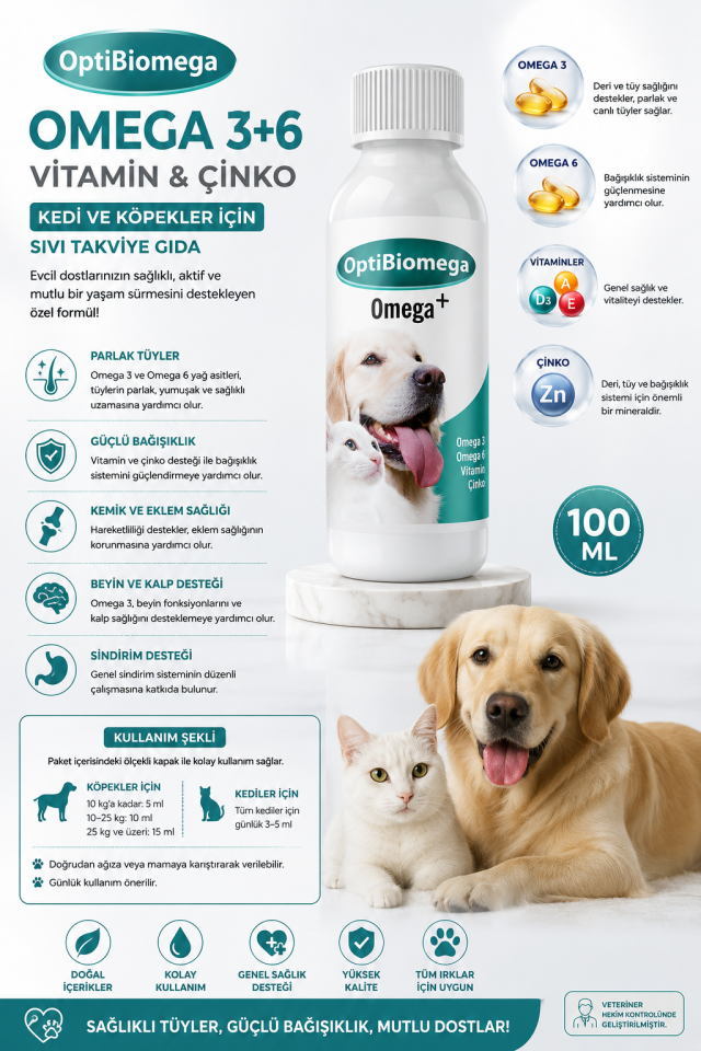 OPTİBİOMEGA OMEGA3+6 VİTAMİN ÇİNKO/ZİNC 100 ML
