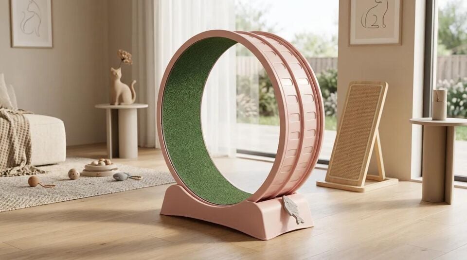 MAJO KEDİ EGZERSİZ ÇARKI 70CM x 35CM x 85CM PEMBE
