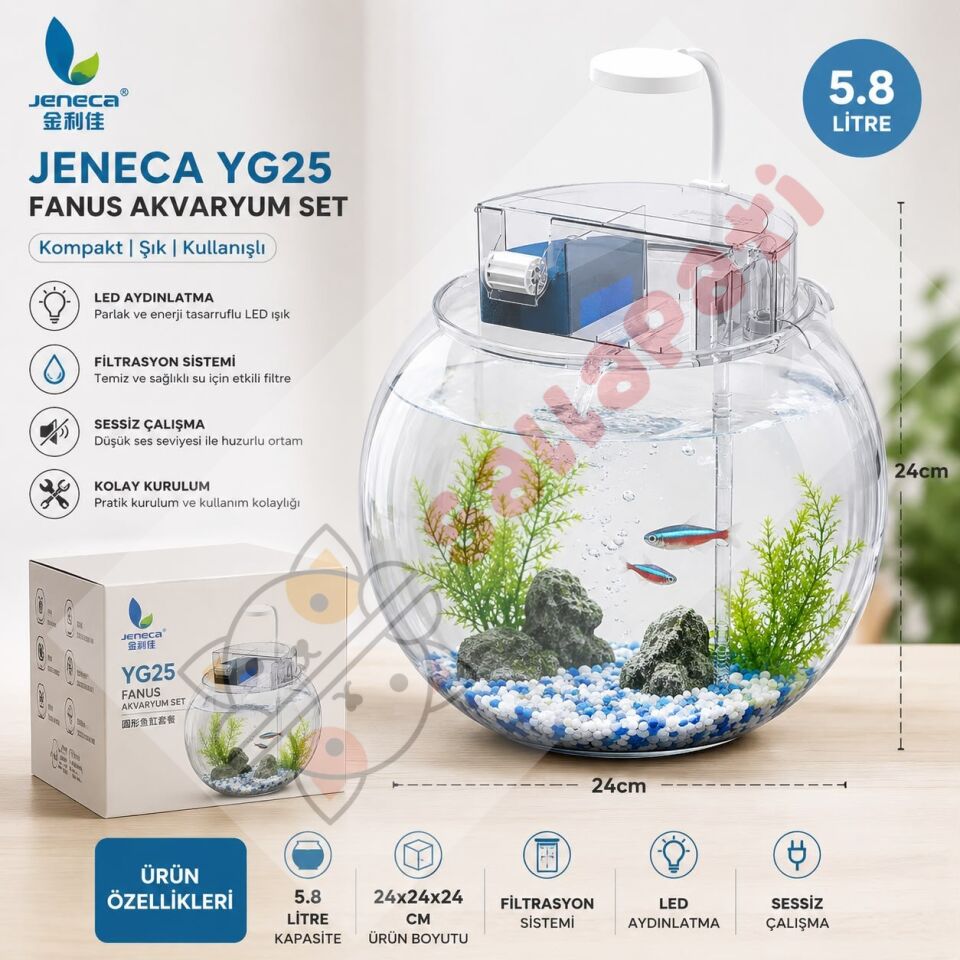 JENECA YG-25 FANUS AKVARYUM SETİ 24 X 24 X 24 CM