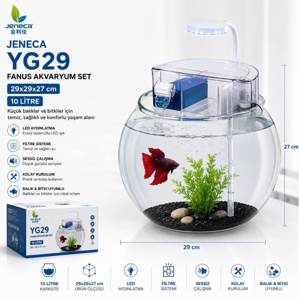 JENECA YG-29 FANUS AKVARYUM SETİ 29x29x27 CM (10L)