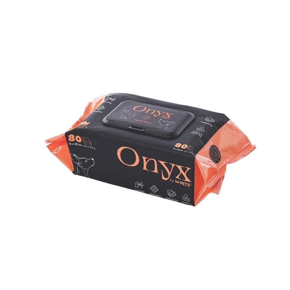M-PETS ONYX ŞEFTALİ KOKULU KEDİ ve KÖPEKLER İÇİN TEMİZLEME MENDİLİ 80Lİ