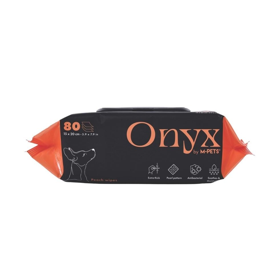 M-PETS ONYX ŞEFTALİ KOKULU KEDİ ve KÖPEKLER İÇİN TEMİZLEME MENDİLİ 80Lİ