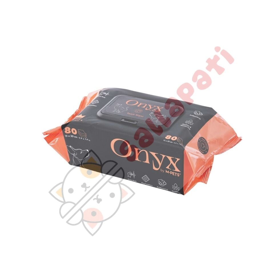 M-PETS ONYX ŞEFTALİ KOKULU KEDİ ve KÖPEKLER İÇİN TEMİZLEME MENDİLİ 80Lİ