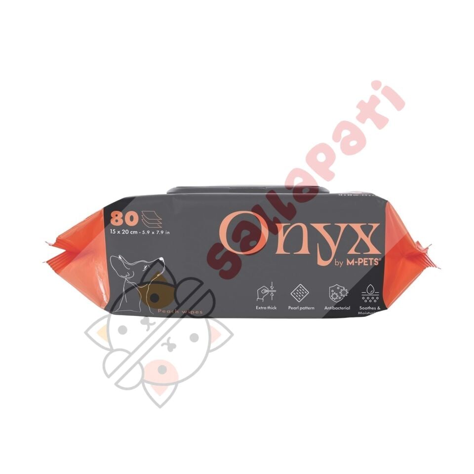 M-PETS ONYX ŞEFTALİ KOKULU KEDİ ve KÖPEKLER İÇİN TEMİZLEME MENDİLİ 80Lİ
