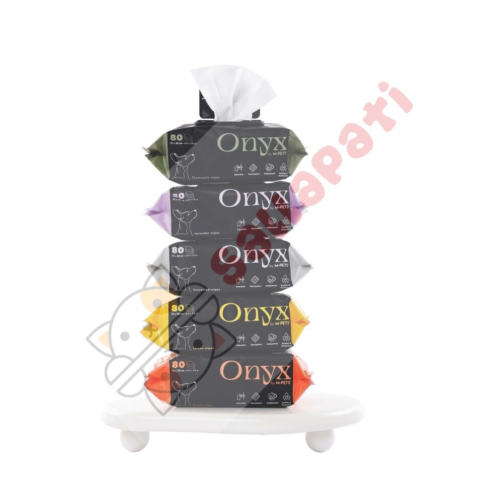 M-PETS ONYX ŞEFTALİ KOKULU KEDİ ve KÖPEKLER İÇİN TEMİZLEME MENDİLİ 80Lİ