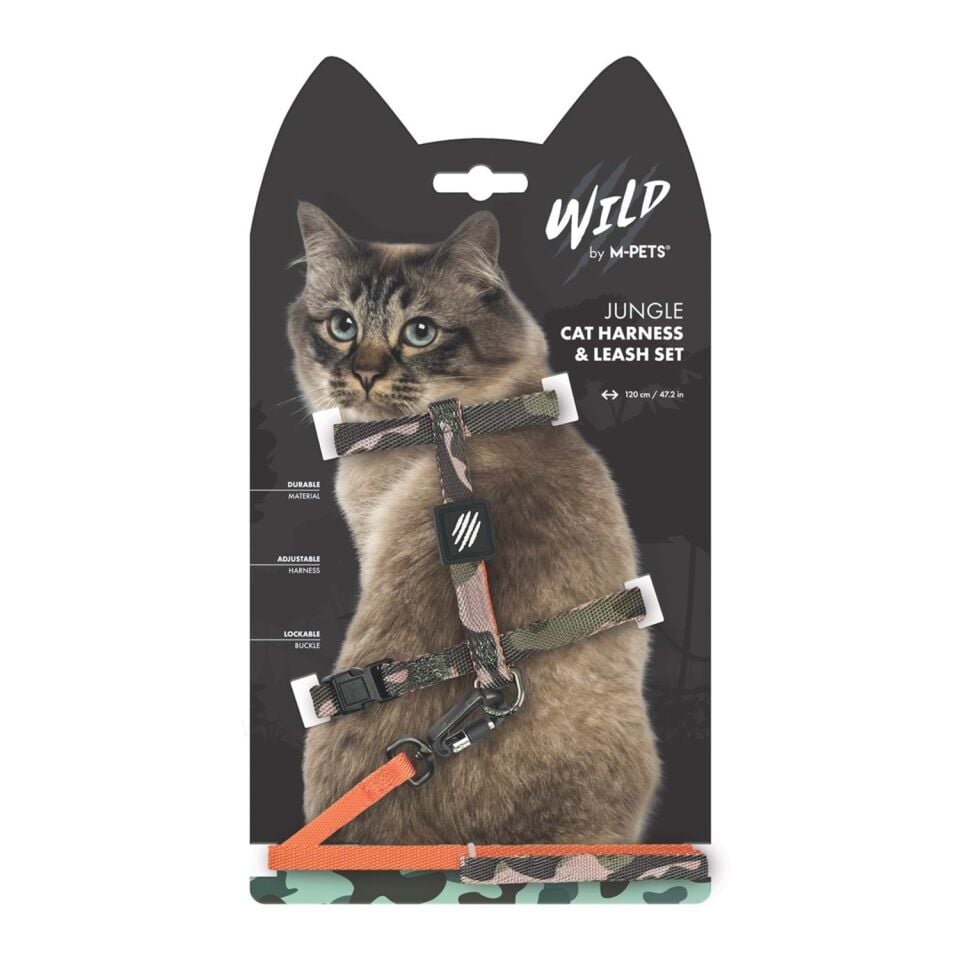 M-PETS WILD JUNGLE KEDİ GÖĞÜS TASMASI SET