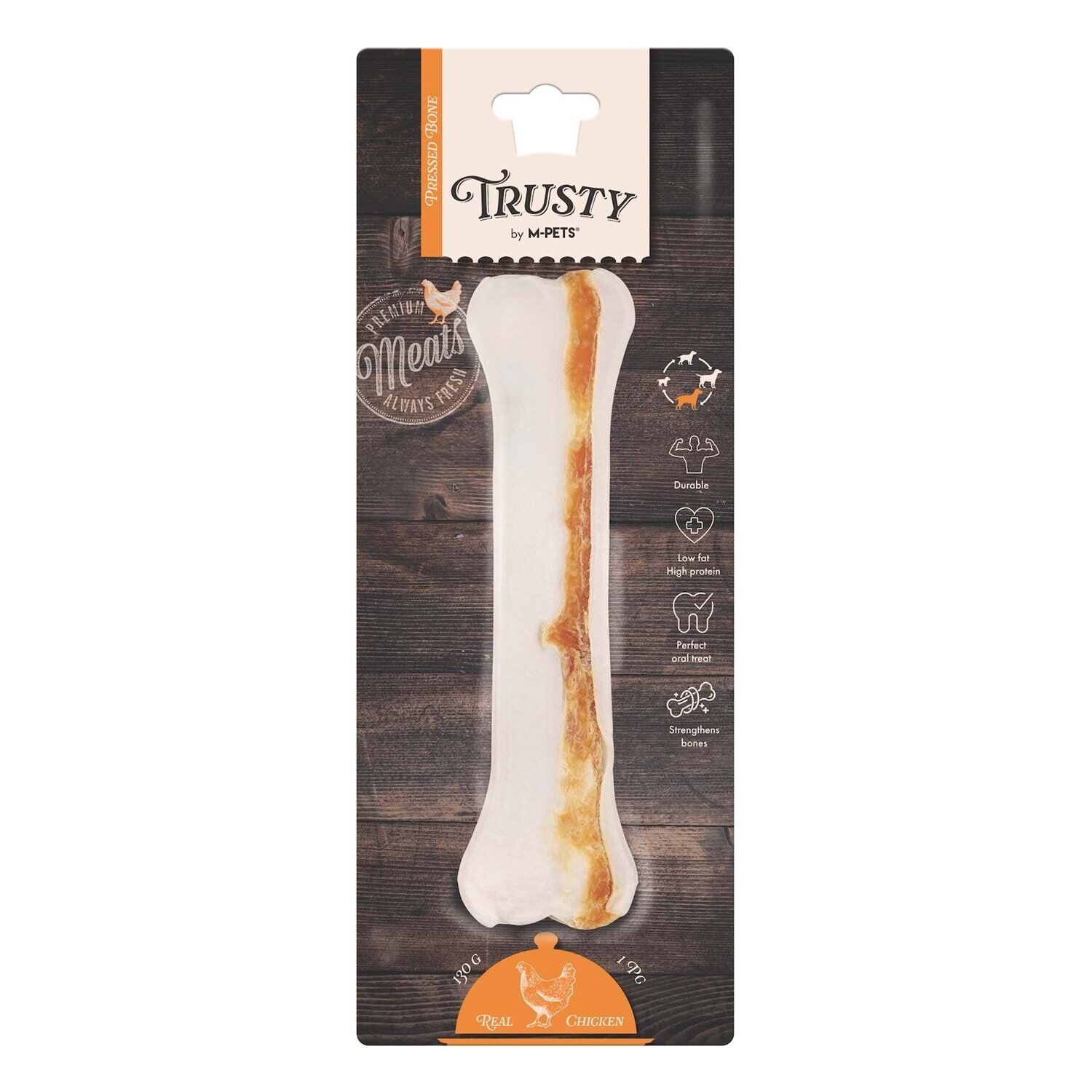 M-PETS TRUSTY CHICKEN PRESS KEMİK 130GR/22,2CM